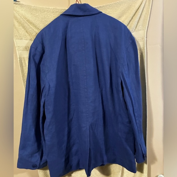 NWT Madewell Sz M Blue 100% linen blazer Chic Office lightweight breathable - Picture 3 of 6